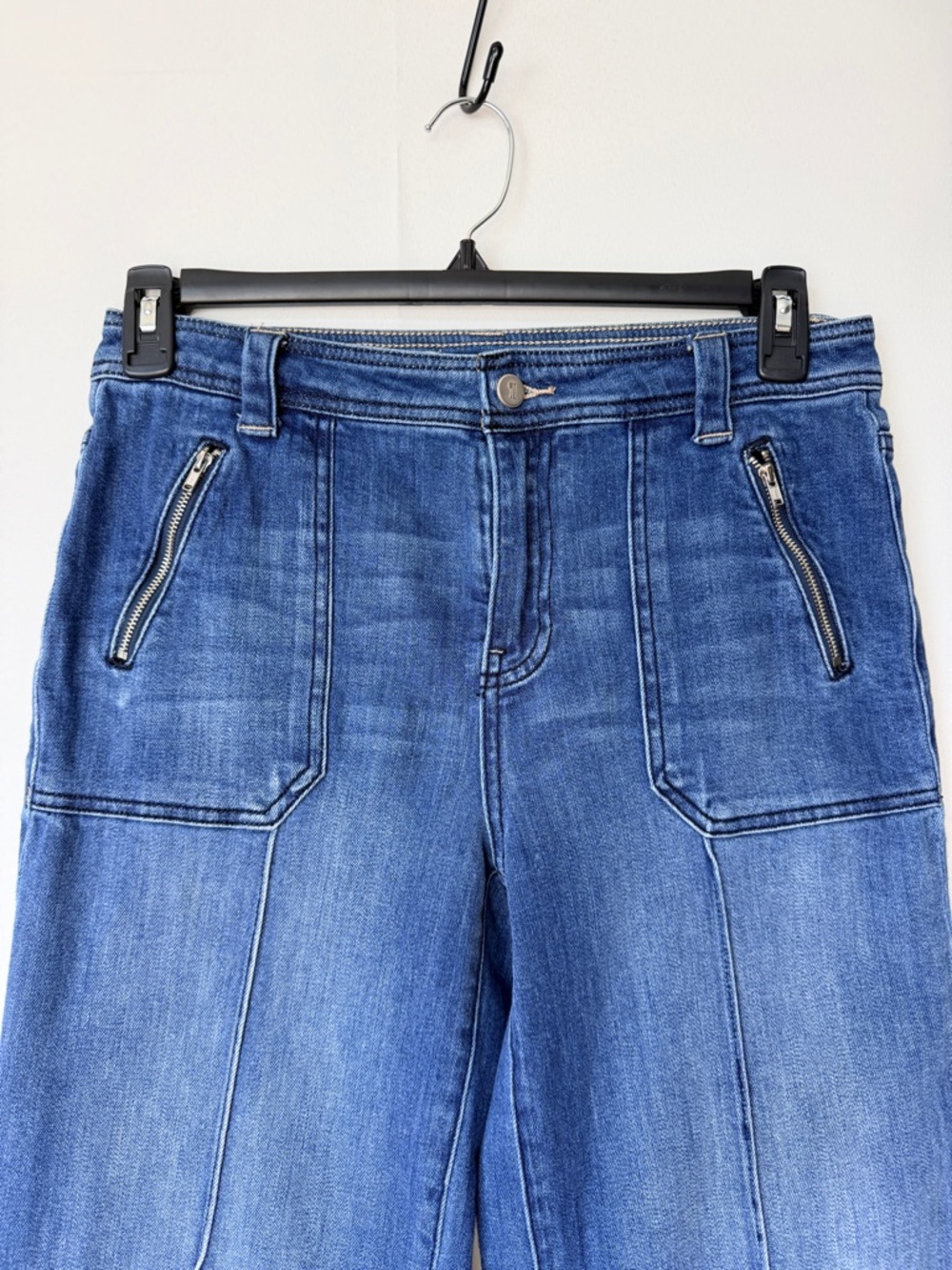 Pilcro Anthropologie Wide Leg Cropped Jeans Size 28 – Belted Denim - Picture 4 of 8
